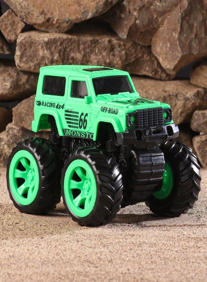 Stylbase Baby Toy Car Pull Back Vehicles Monster Truck Baby Boys Toys Best Birthday Gift for Kids Baby Boys & Girls Plastic Car for Kids Khilona (Age 2 to 5 Years 4x4 inches Green) - Image 1